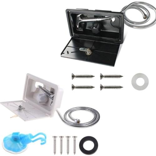RV Shower Box Kit with Lock-Includes Shower Faucet Shower Hose Shower Wand for Boat Marine Camper Motorhome Caravan A5KD