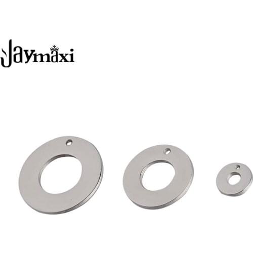 Jaymaxi Round Circle Charms 10/20/25mm Mirror Polished Stainless Steel DIY Round Rings 1.5mm Thickness 20Pieces/lot