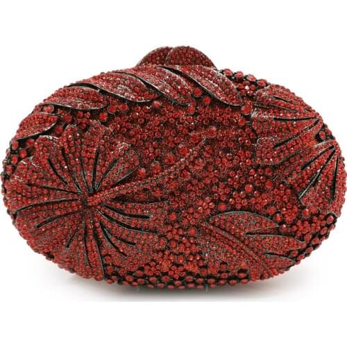 XIYUAN BRAND Multi-Colored Crystal Clutch Bags Fashion Floral Womens Rhinestone Messenger Handbags Ladies Party Purses Clutches