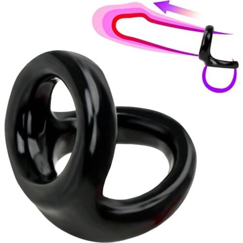 Delay Ejaculation Penis Rings Male Dick Erection Stretcher Extender Erotic Cock Rings Sex Toys for Men Double Cockring BDSM Toys