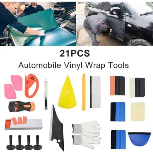 21 Pcs Car Window Tint Kit Vehicle Vinyl Film Wrap Application Set Tools Scraper Vehicle Windshield Wiper Tool Set Auto Car