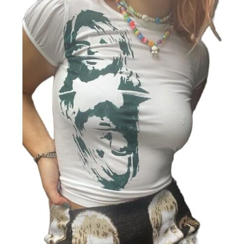 Women Summer Fashion Tank Tops Ladies Girls Portrait Figure Printing O-neck Sleeveless Sexy Camisole Slim-fit Tanks Top