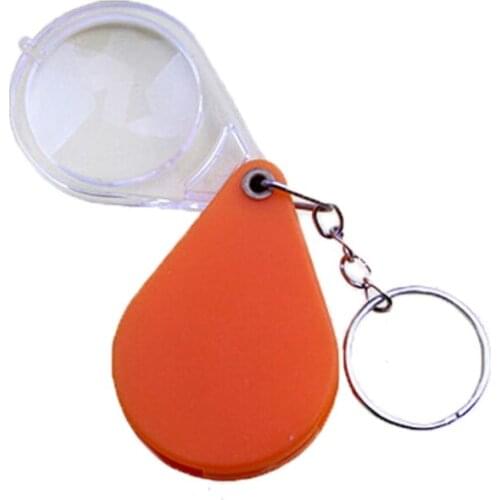 Mini Pocket Magnifier Gift Folding Magnifying Glass with Key Chain for Reading
