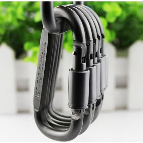 Outdoor Hook Survival D-ring Locking Carabiner Clip Set Screw Lock Hanging Hook Buckle Sports Rope Buckle Alloy Aluminum Hooks