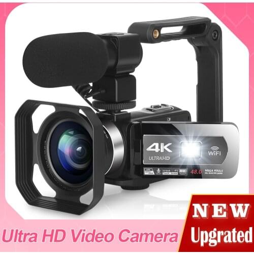 2021 New Upgrated 4K Digital Camera Vlogging for Youtube WiFi Fill Light 48MP 3.0INCH IPS Touch Screen Cmacorder