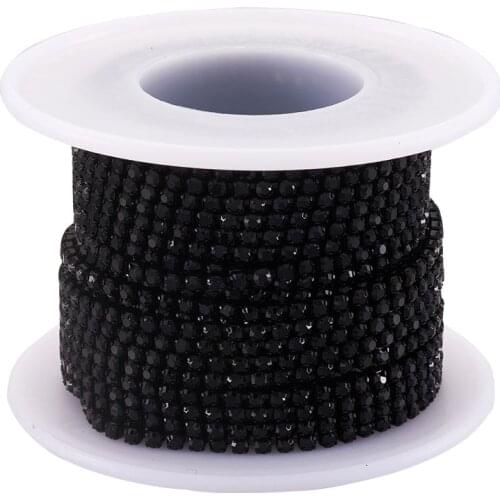 About 10yards/roll Electrophoresis Brass Rhinestone Chains 2mm Rhinestone Cup Chains with Spool Jewelry DIY making Accessories