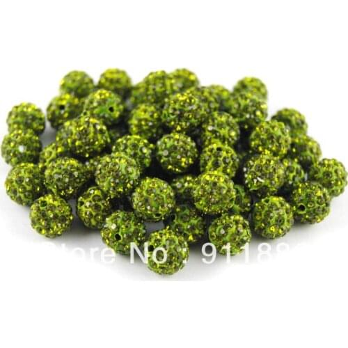 Wholesale Cheap 6mm 8mm 10mm 12mm Dark Green (Olivine) Color Macrame Crystal Beads For Shambhala Jewelry Making,Free Shipping