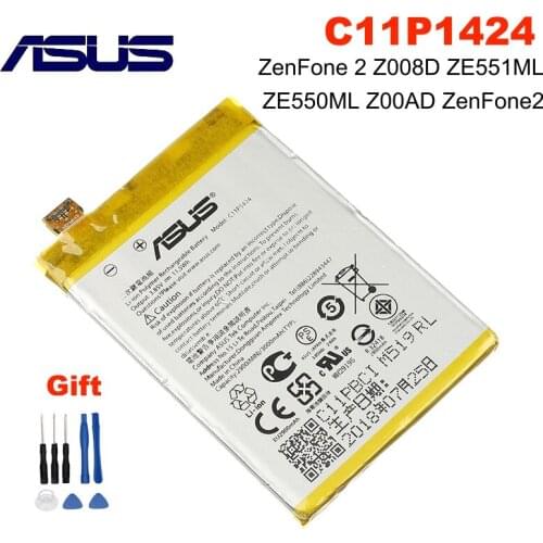 C11P1424 3000mAh Original Battery For ASUS ZenFone 2 ZE550ML ZE551ML Z00AD Z00ADB Z00A Z008D Phone Battery + Free Tools