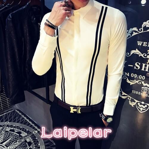 Autumn Camisa Social Masculina Fashion Slim Fit Men Shirt Long Sleeve Plus Size Camisas Para Hombre Casual Chemise Homme