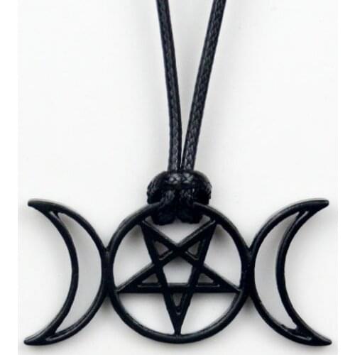 Pagan Witch Pentagram Pendant Necklace Black Magic Energy Jewelry For Gift