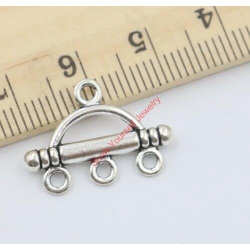 20ps Antique Silver Plated 1-3 Connectors Charm Pendant Jewelry Making Findings Accessories DIY Handmade Craft 21x15mm