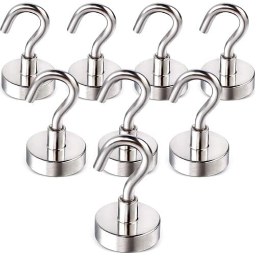 10-50 pcs Strong Magnetic Hooks 10mm Heavy Duty Home Warehouse Bag Key Gadgets Wall Hanging Storage Magnet Hook Organization