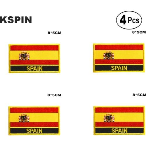 Spain Rectangular Shape Flag Iron on Saw on Patches Embroidered Flag Patches National Flag Patches for Clothing