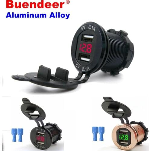 12V-24V Universal Dual USB Charger Motorcycle Waterproof USB Voltmeter Cigarette Lighter Socket Adapter Plug For Car Motorcycle