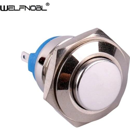 16mm 220V Universal Car Button Switch 16mm Power Reset Waterproof Metal Switch Car Auto