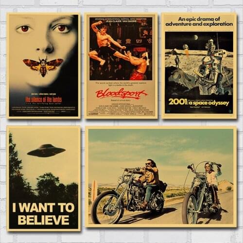 I Want to Believe The X Files Easy Rider Mad Max Classic Movie Poster Vintage Canvas Print Retro Wall Art Picture Painting