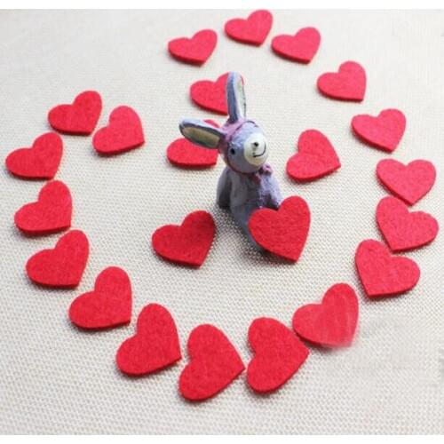 YY DIY Pretty 30pcs Red Heart DIY Nonwoven Felt Fabric, Free Shipping