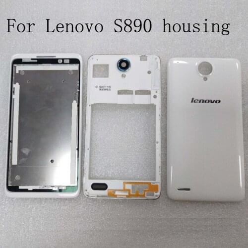 Replacement Screen Front Frame Middle Frame Battery Door Back Cover For Lenovo S890 Housing Case