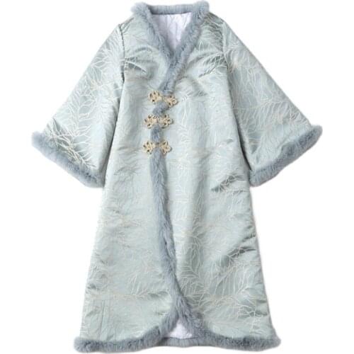 High-end Winter Women Parka Outerwear Retro Jacquard Elegant Loose Lady Warm Luxurious Thick Trench Coat Female M-XL