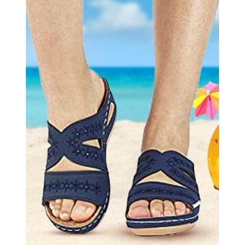 Women Walking Slippers Non Slip Wedge Slide Platform Sandals Ladies Casual Slipper Beach Wear Comfortable Sandal