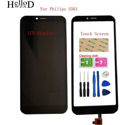 5.45" LCD Display For Philips S561 S 561 LCD Display + Touch Screen Digiziter Panel Assembly Repari Parts With Tools