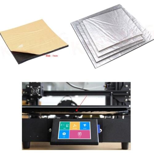 1PC 200mm/300mm Foil Self-adhesive Cotton pad mechanical Heating Bed Heat Insulation Sticker 7mm Thickness for 3d Printer
