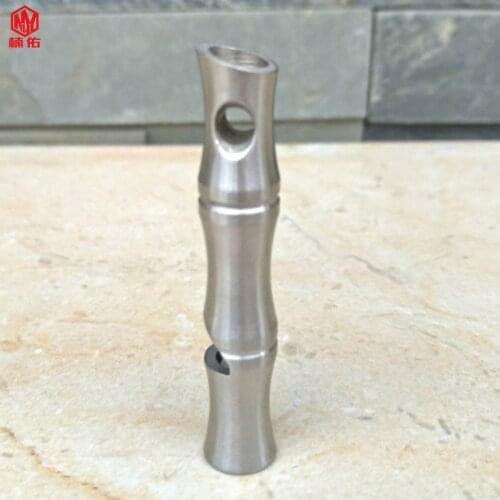 1PCS Handmade Stainless Steel Survival Whistle Bamboo Whistle Outdoor Emergency DB Whistle EDC Equipment Travel Bag