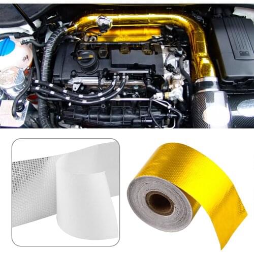10mx5cm Gold Exhaust Air Intake Heat Shield Wrap Reflective Durable Practical Multi-functional Classic Heat Barrier Tape