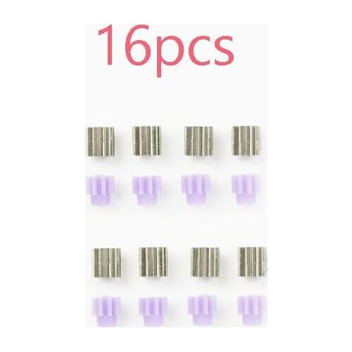 16 Pcs 8T Motor Gear Metal/Plastic 8T Pinion for Tamiya Mini 4WD Racing Car Model 15289