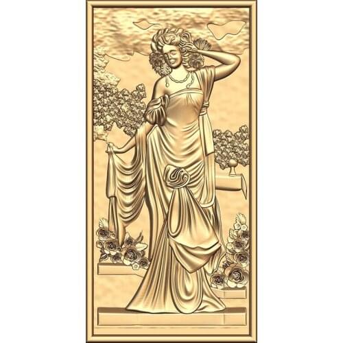 3D Model Relief Beautiful Woman STL Model for CNC Router 3D Printer Artcam Aspire Cut3d -Relief Decor Painting CNC Model