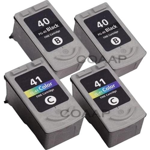 4PK PG-40 CL-41 Ink Cartridge for Canon PG40 CL41 For Canon PIXMA iP1200 iP1300 iP1600 iP1800 1900 2200 MP160 MP140 MX300 MX310
