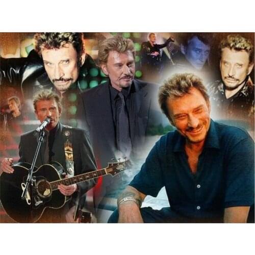 5D DIY Full Round Diamond Painting French Rock Singer Johnny Hallyday 3D Embroidery Cross Stitch Rhinestone Home Decor Y306
