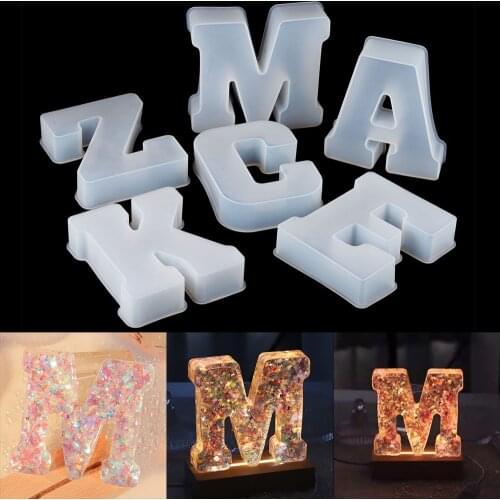 6.29Inches Large Letter Mold A to Z Silicone Alphabet Mould Epoxy Resin Mold for DIY Resin Craft Party Wedding Home Decoration