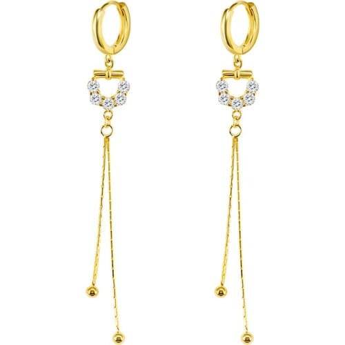 925 Silver Ear Buckle Drop Earring Vintage U-Shaped Tassl Long Earring For Ladies Woman Gothic Zircon Pendientes Fine Jewelry