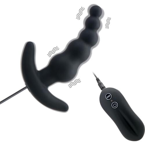 Anal Plug Vibrator Female Masturbation Remote Control 10 Speeds Vibrating Anal Beads Sex Toy Male Prostate Massager