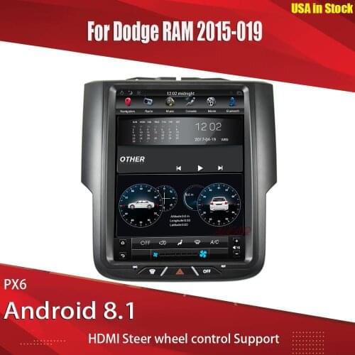 Android 9.0 Tesla Style 10.4" Car multimedia for Dodge RAM GPS System Audio 2014 - Bluetooth Radio WIFI Vertical Stereo IPS