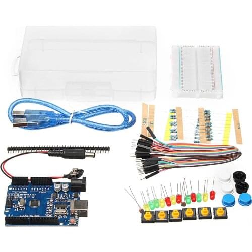 Basic Starter Kit for Arduino UNO R3 Mini Breadboard LED Jumper Wire Button With Box