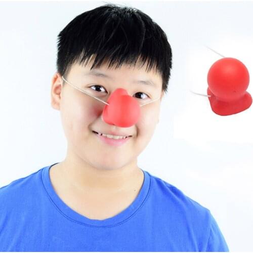 Behogar 5PCS Funny Squeaking Red Clown Noses for Comic Halloween Masquerade Ball Parade Festival Carnival Circus Party Supplies