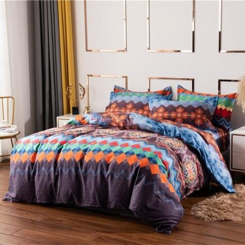 Bohemian 100% Cotton 3d Comforter Bedding Sets Luxury Boho Duvet Cover Set Pillowcase Queen King Size bed comforter
