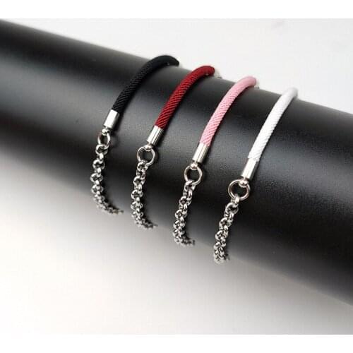 QiLuxy Stainless Steel Chain Colour Milan Rope Bracelets for Women Men Fashion Simple Lucky Couple Breacelets Friendship Gifts