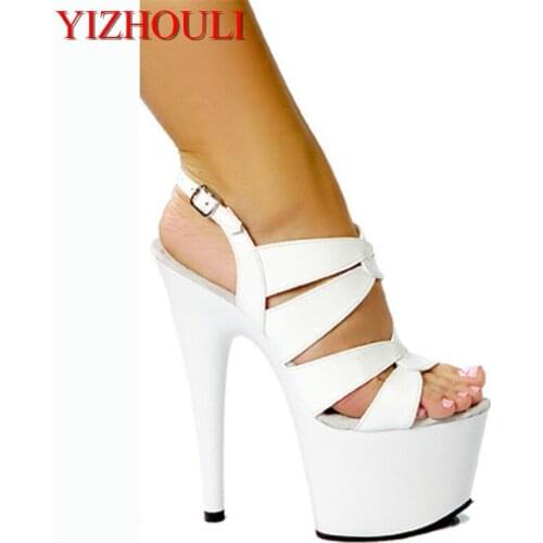 Black / White 15CM Sexy High Heel Shoes Slippers, Pole Dance Shoes, High Heel Wedding Dance Shoes