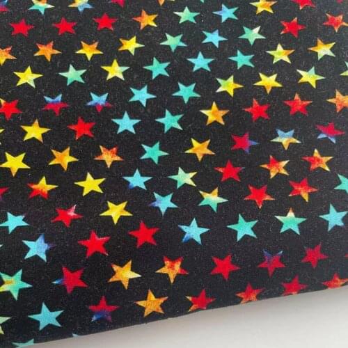 Black Rainbow Colorful Fivestar Plain 100% Cotton Fabric DIY sewing Tissue Telas Patchwork Textile Tilda Doll craft