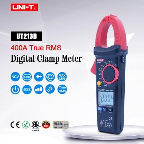 UNI-T UT213B True RMS Digital Clamp Meter AC Current AC DC Voltage Digital Multimeter Ohm Capacitance Frequency Temperature test