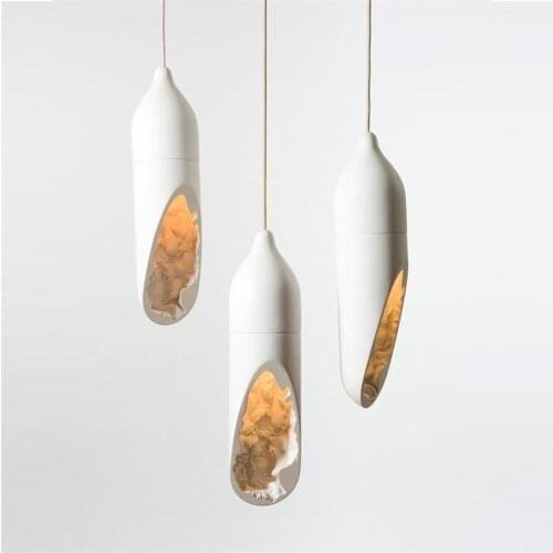 Post-modern Bar Resin Carving Long Pendant Lights Nordic Danish Restaurant Dining Room Bedroom Bedside Hanging Lights Lighting