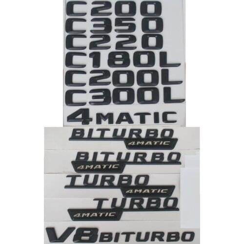 For Mercedes Benz C Class C43 C63 AMG 200 C220 C260 C300 C320 C350 4MATIC CDI Trunk Emblem Badge Black Letters Emblems W204 W205