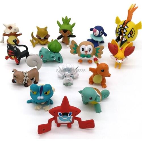 10/Lot Pika Cha Blu Squ Tre Dit Abr Alo Vul Che Cub Fen Fro Lit Tor Row Tap 3-7CM PVC Cartoon Action Figure Collection Toy