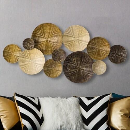 Living Room Background Wall Geometric Circular Pendant Three-dimensional Hanging Decoration Wall Hanging Wall Decoration
