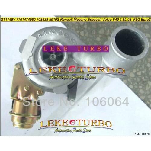 GT1749V 708639-5010S 8200110519 8200110519A 8200381645 8200369581 7711135749 7701474960 7701477263 Turbo For Renault F9Q 1.9L