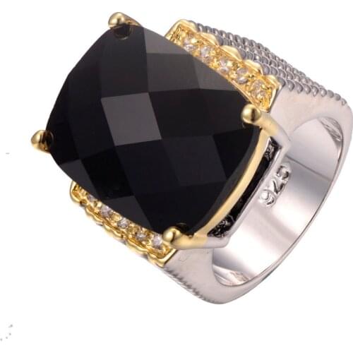 Wholesale Black onyx 925 Sterling Silver Ring Fashion Ring Size 6 7 8 9 10 F1238