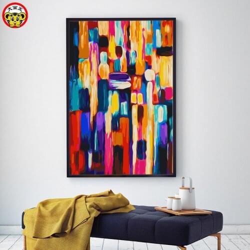 Painting by numbers art paint by number DIY color abstract simple modern self painting fill color living room room decoration